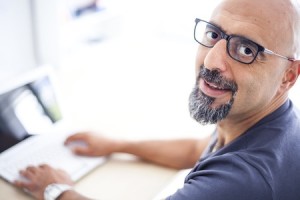 man at computer